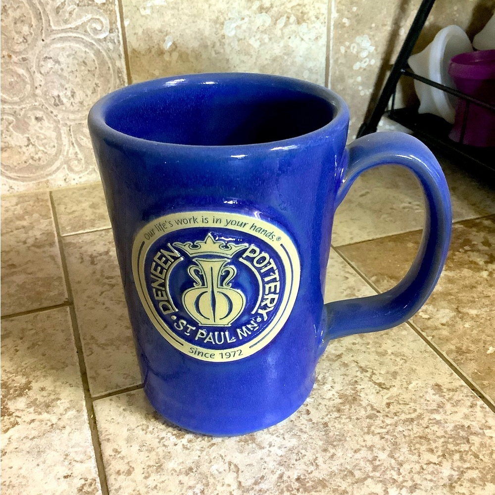 Deneen Pottery Sky Blue Retro Logo Mug